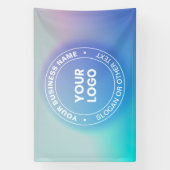 Uw Logo | Moderne vervagende kleur Ombre & Witte T Spandoek (Verticaal)