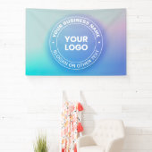 Uw Logo | Moderne vervagende kleur Ombre & Witte T Spandoek (Insitu)