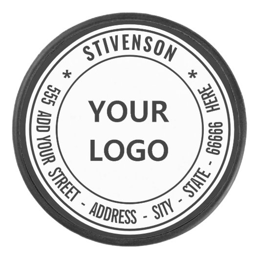 Uw Logo Naam Adres of Aangepaste Tekst Hockey Puck (Voorkant)
