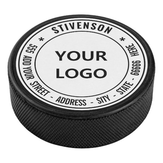 Uw Logo Naam Adres of Aangepaste Tekst Hockey Puck (3/4)