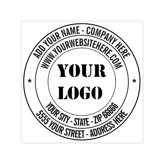 Uw Logo Naam Adres Zelfinkende Stempel (Design)
