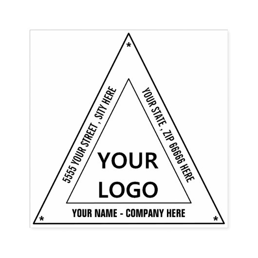 Uw Logo Naam Driehoekstempel Adres Aangepast Rubberstempel (Afrduk)