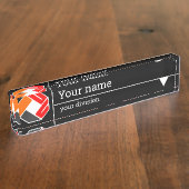 Uw logo, naam en indeling - zwarte achtergrond naambordje (Zijkant)