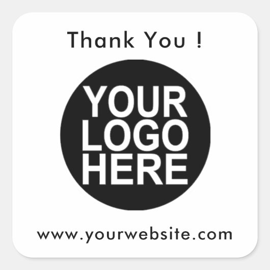 Uw Logo, naam en website Promo Classic Round Clas Vierkante Sticker (Voorkant)