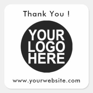 Uw logo, naam en website Promo Klassieke Ronde Kla Vierkante Sticker