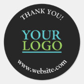 Uw Logo, naam en website, zwart Ronde Sticker (Voorkant)