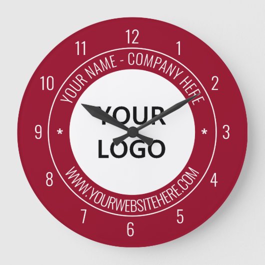 Uw Logo Naam Info Kleuren Promotionele wandklok (Voorkant)