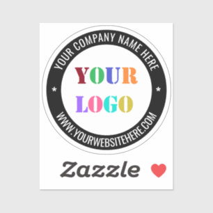 Uw Logo Naam Website en Kleuren Stempel Sticker