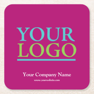 Uw Logo, naam & website Promo, Fuchsia Kartonnen Onderzetters