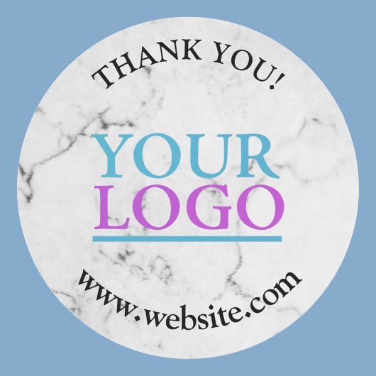 Uw Logo, Naam & Website Promo, Marmer Ronde Sticker