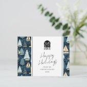 Uw Logo nautische kerstgroeten Briefkaart (Staand voorkant)