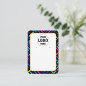 Uw Logo Neon Geometrische Oorbel Kaart Groot Visitekaartje (Staand voorkant)