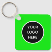 Uw Logo Neon Green Elegant Yellow Business Sleutelhanger (Voorkant)