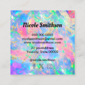 Uw logo Neon Opal Square visitekaartje (Achterkant)