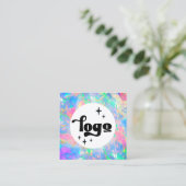 Uw logo Neon Opal Square visitekaartje (Staand voorkant)