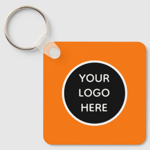 Uw Logo Neon Oranje Elegant Business Sleutelhanger