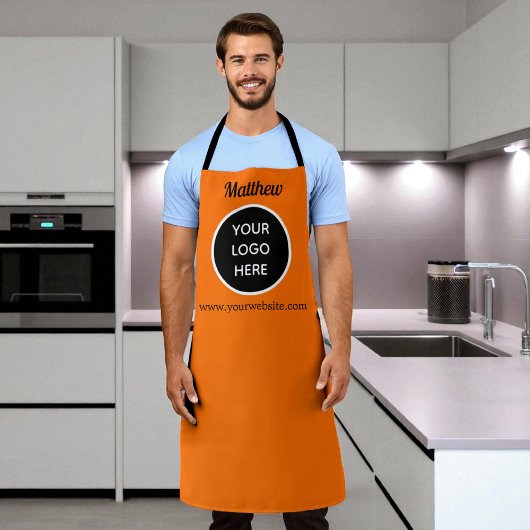 Uw Logo Neon Oranje Website Geel Bedrijf Schort