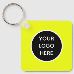 Uw Logo Neon Yellow Elegant Yellow Business Sleutelhanger