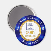 Uw LOGO of AFBEELDING, 50e klas Reunion-cadeaus Magneet (Voorkant / Achterkant)