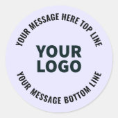 Uw Logo of Afbeelding bewerkbare lavendel & zwarte Ronde Sticker (Voorkant)