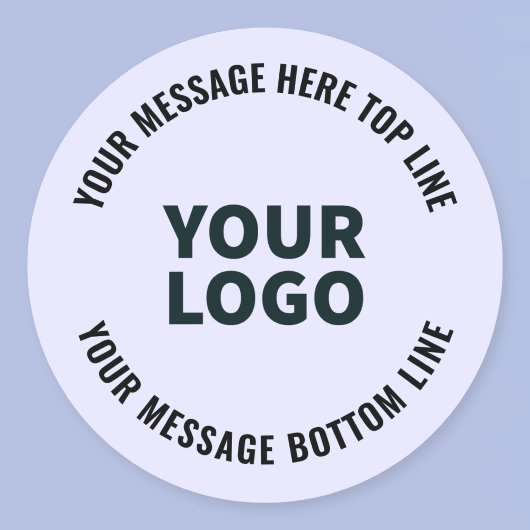 Uw Logo of Afbeelding bewerkbare lavendel & zwarte Ronde Sticker