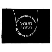 Uw logo of afbeelding & bewerkbare tekst | Zwart & Groot Cadeauzakje (Achterkant)