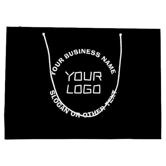 Uw logo of afbeelding & bewerkbare tekst | Zwart & Groot Cadeauzakje (Achterkant)