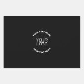 Uw logo of afbeelding & bewerkbare tekst | Zwart & Inpakpapier Vel (Voorkant)