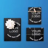 Uw logo of afbeelding & bewerkbare tekst | Zwart & Inpakpapier Vel