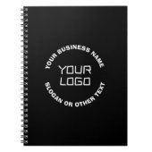 Uw logo of afbeelding & bewerkbare tekst | Zwart & Notitieboek (Voorkant)