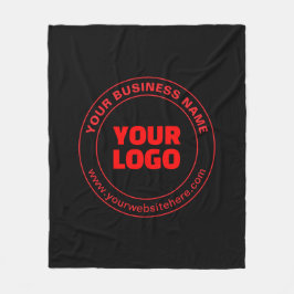 Uw Logo of Afbeelding en bewerkbare tekst, rood of Fleece Deken