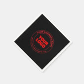 Uw Logo of Afbeelding en bewerkbare tekst, rood of Servet (Hoek)