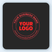 Uw Logo of Afbeelding en bewerkbare tekst, rood of Vierkante Sticker