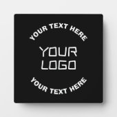 Uw Logo of Afbeelding en bewerkbare tekst | Zwart  Fotoplaat (Voorkant)