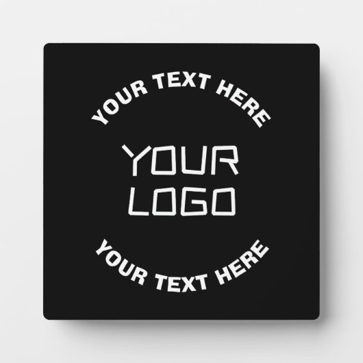 Uw Logo of Afbeelding en bewerkbare tekst | Zwart Fotoplaat (Voorkant)