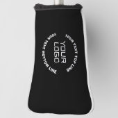 Uw Logo of Afbeelding en bewerkbare tekst | Zwart  Golfheadcover (Draai 90)