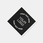 Uw Logo of Afbeelding en bewerkbare tekst | Zwart  Servet (Hoek)