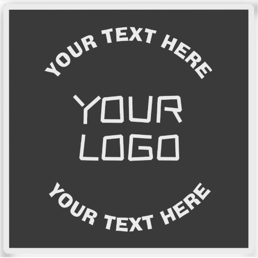 Uw Logo of Afbeelding en bewerkbare tekst | Zwart  Sticker (Voorkant)