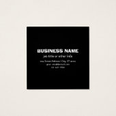Uw Logo of Afbeelding en bewerkbare tekst | Zwart  Vierkante Visitekaartjes (Achterkant)