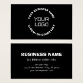Uw Logo of Afbeelding en bewerkbare tekst | Zwart Visitekaartje (Voorkant /achterkant)