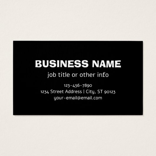 Uw Logo of Afbeelding en bewerkbare tekst | Zwart  Visitekaartje (Achterkant)