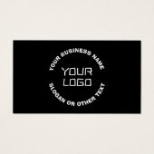 Uw Logo of Afbeelding en bewerkbare tekst | Zwart Visitekaartje (Voorkant)
