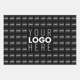 Uw logo of afbeelding in tegelpatroon met groot lo inpakpapier vel