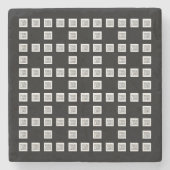 Uw Logo of Afbeelding uniek herhalingspatroon Stenen Onderzetter (Voorkant)