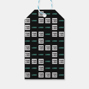 Uw logo of afbeelding   Zig Zag-patroon met 2 afbe Cadeaulabel
