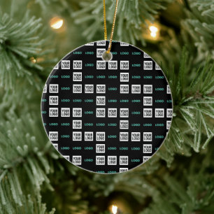 Uw logo of afbeelding Zig Zag-patroon met 2 afbe Keramisch Ornament