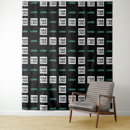 Uw logo of afbeelding | Zig Zag-patroon met 2 afbe Wandkleed