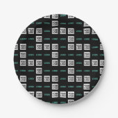 Uw Logo of Afbeelding | Zig Zag patroon met twee a Papieren Bordje (Voorkant)