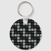 Uw Logo of Afbeelding | Zig Zag patroon met twee a Sleutelhanger (Voorkant)