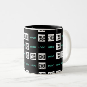 Uw Logo of Afbeelding   Zig Zag patroon met twee a Tweekleurige Koffiemok